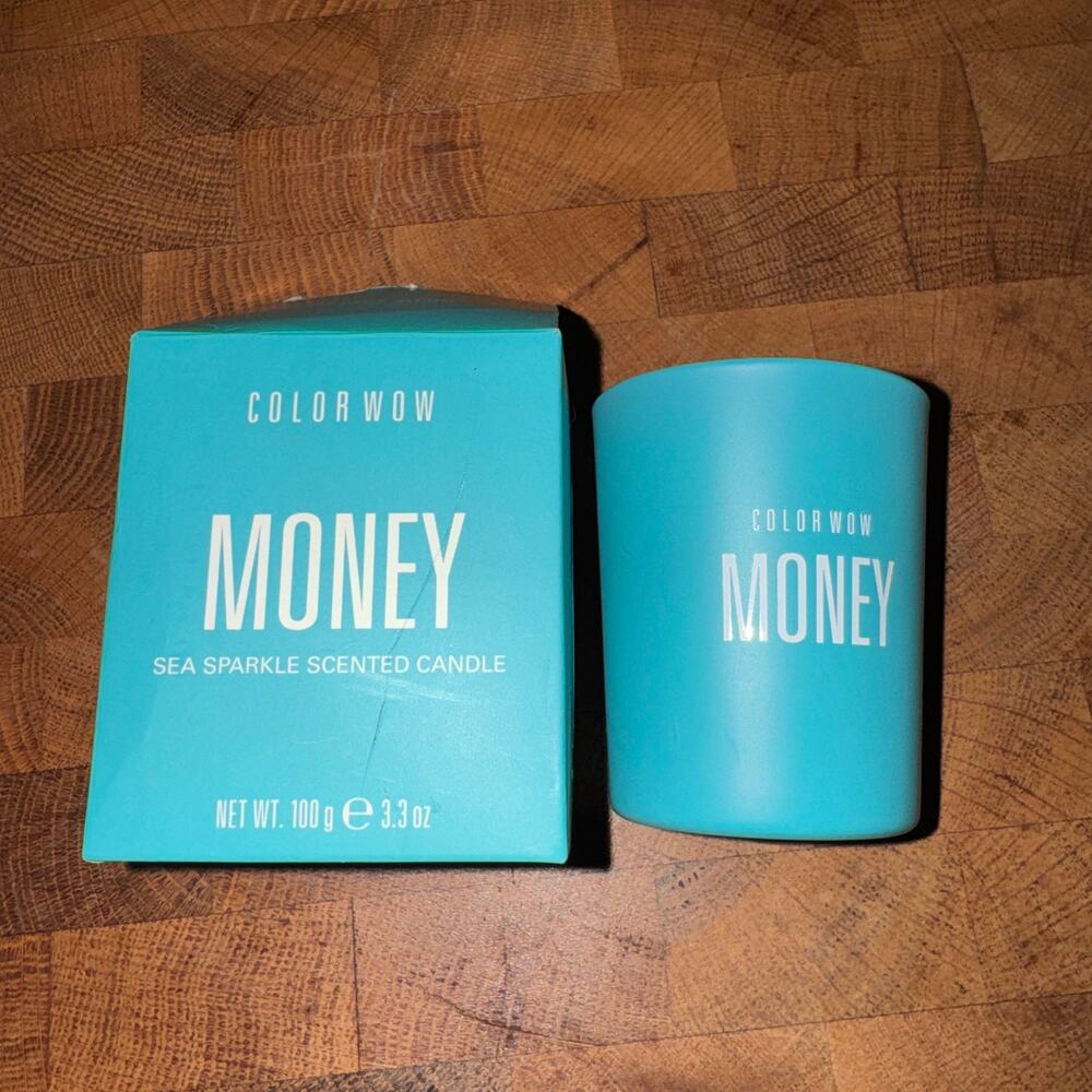 ColorWow Money Jar Candle Sea Sparkle Scented Limited Edition 1-Wick Home Decor